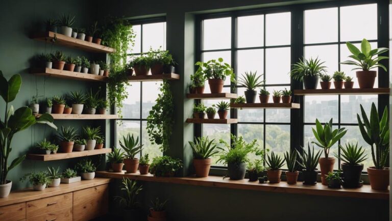 floating wood plant shelves