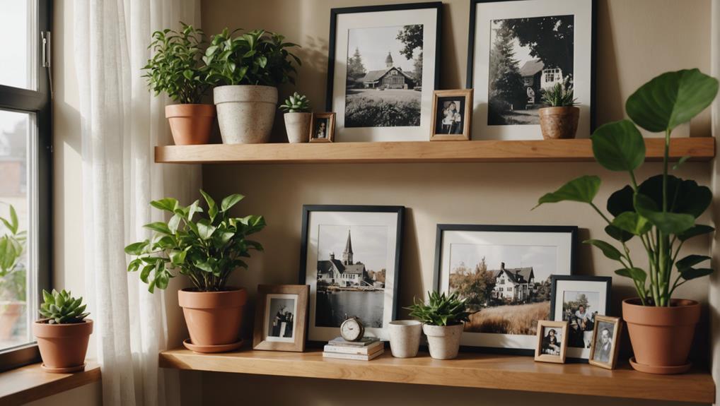 floating wood shelves display