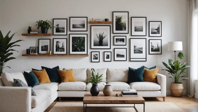 gallery wall with shelves