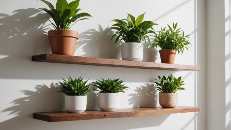 greenery displayed on shelves