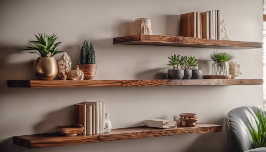 personalized floating wood shelves