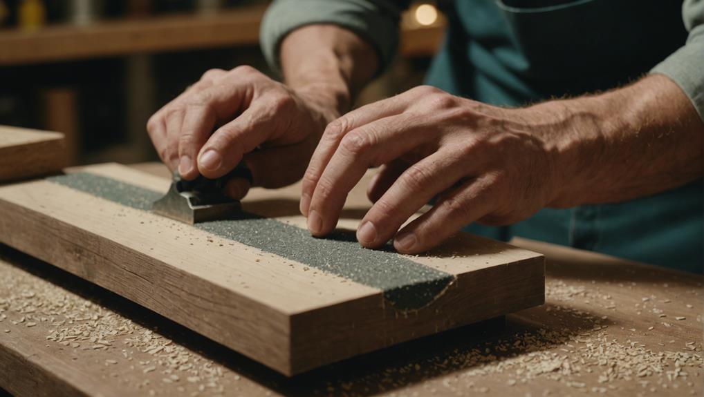 sanding floating wood shelves